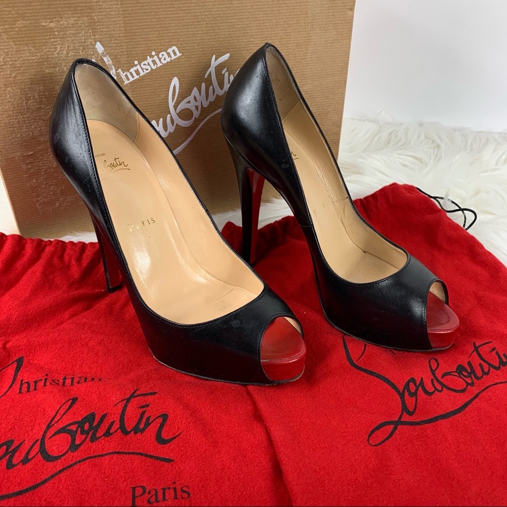 Christian Louboutin Prive Black Peep Toe Heels